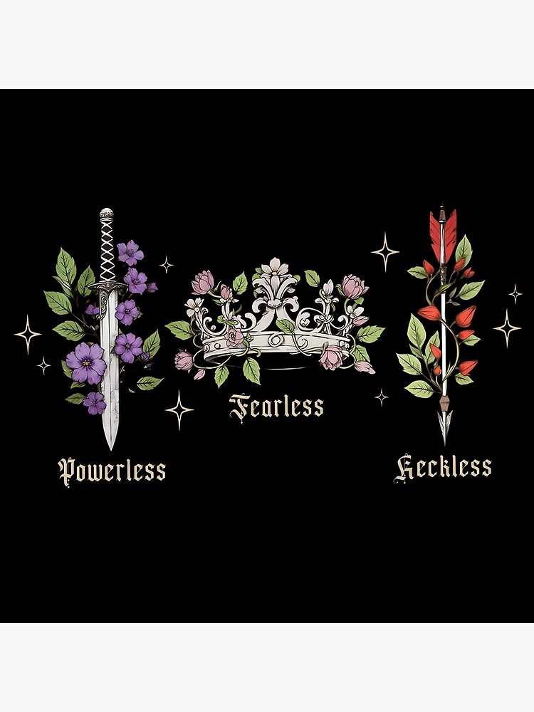 Powerless “fearless Reckless” Bookish Throw Pillow - Image 2