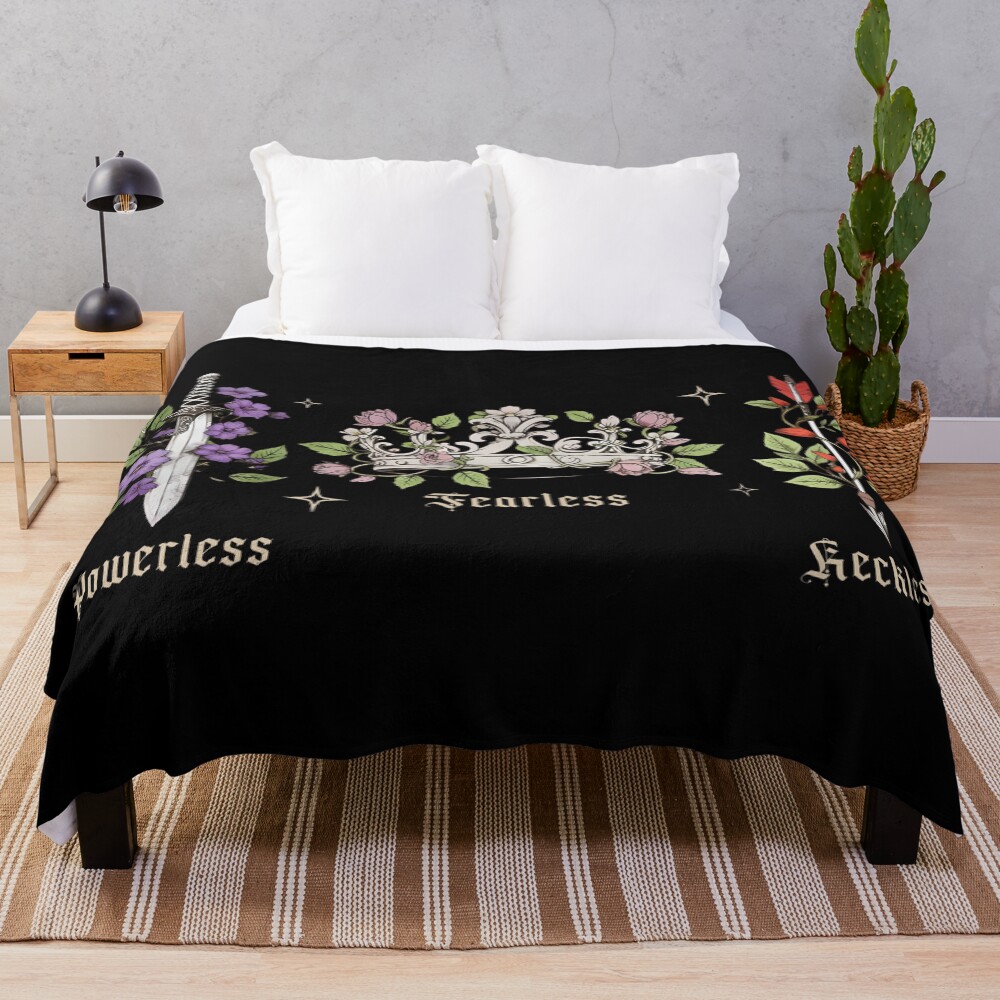 Powerless “fearless Reckless” Bookish Throw Blanket