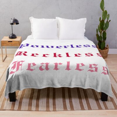 Powerless “reckless & Fearless” Quote Throw Blanket