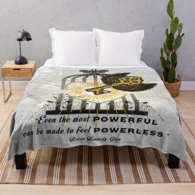 Powerful & Powerless Quote Throw Blanket