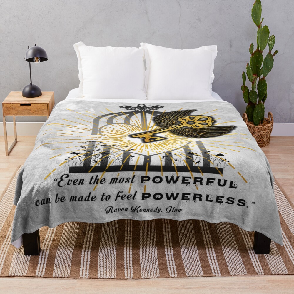 Powerful & Powerless Quote Throw Blanket