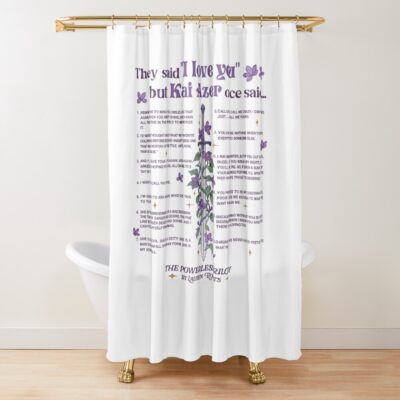 Bookish “i Love You” Reader Shower Curtain