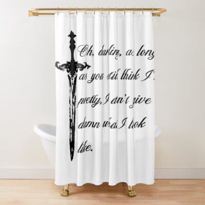 Kai Azer Powerless Quote Minimal Shower Curtain