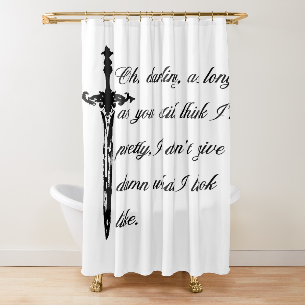 Kai Azer Powerless Quote Minimal Shower Curtain