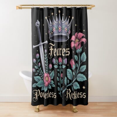 Powerless “fearless Reckless” Aesthetic Shower Curtain