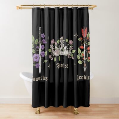 Powerless “fearless Reckless” Bookish Shower Curtain