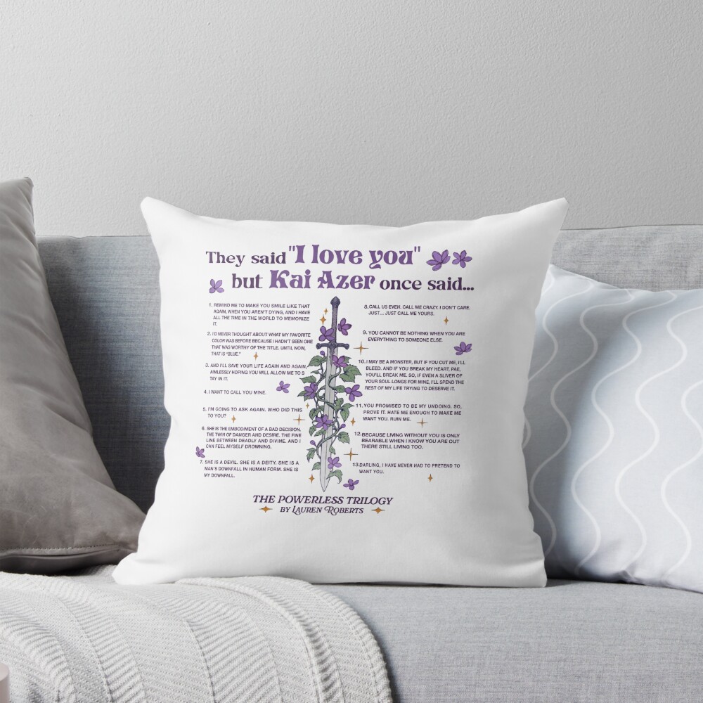 Bookish “i Love You” Reader Throw Pillow