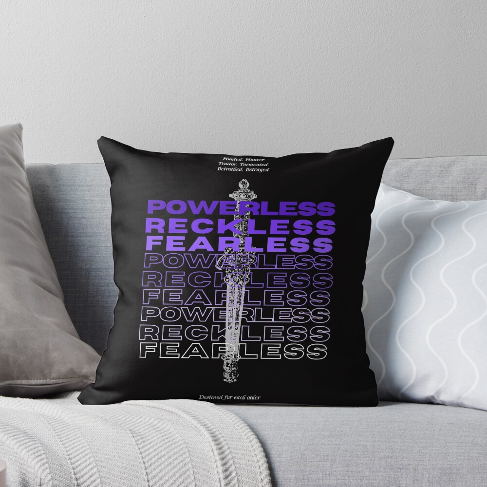 Powerless “reckless Fearless” Minimal Throw Pillow