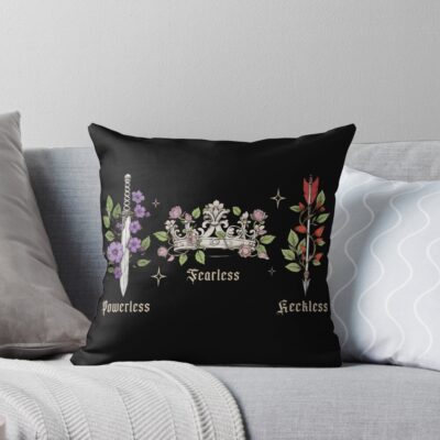 Powerless “fearless Reckless” Bookish Throw Pillow